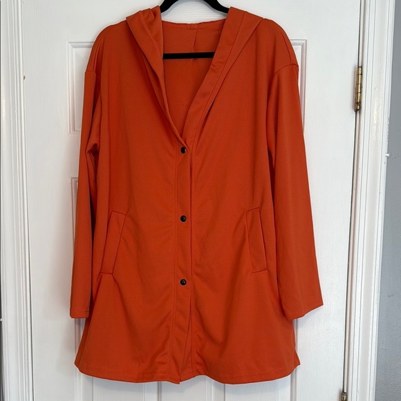 Women's Orange Hooded Jacket - Picture 1 of 2